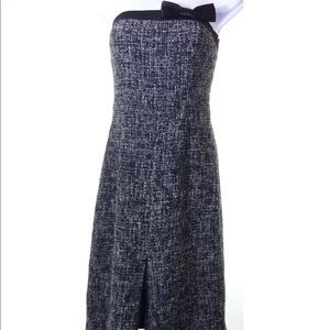 Express Tweed Strapless Bow Midi Dress